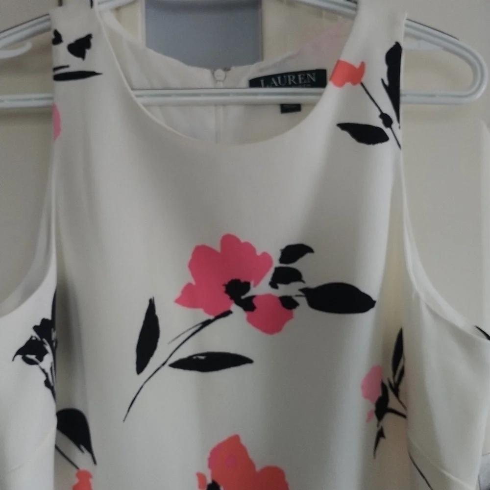 LAUREN Ralph Lauren Shift Dress Scoop Neck Sz 12 - Picture 3 of 12